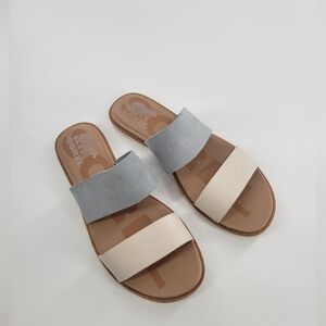 Sorel Women's Sandals Blue and Cream Size 8
